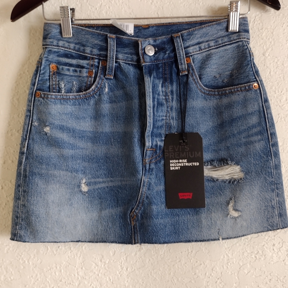 Levi's High Waisted Decunstructed Mini Denim Ladies Skirt